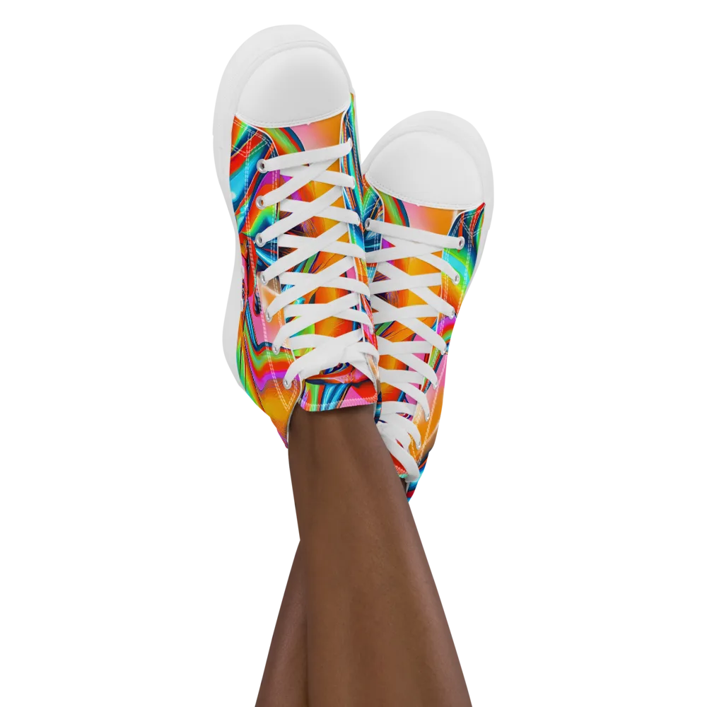 Kaleidovisions on Women's High Top Canvas Shoes — Front