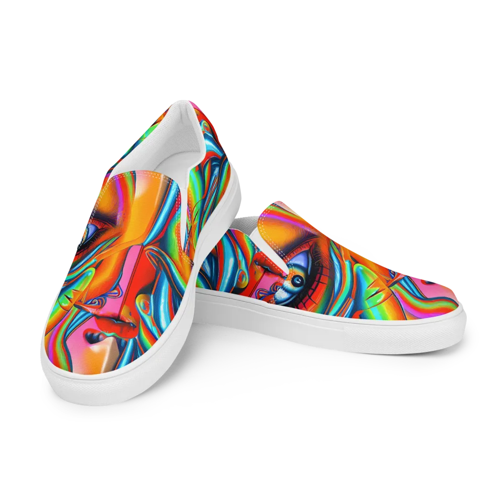 Kaleidovisions on Men's Slip-On Canvas Shoes — Left Front