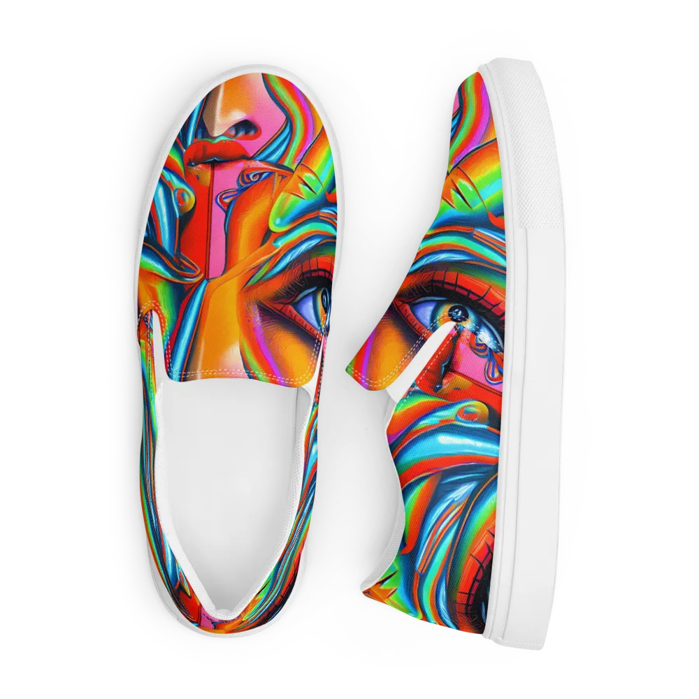 Kaleidovisions on Men's Slip-On Canvas Shoes — Front