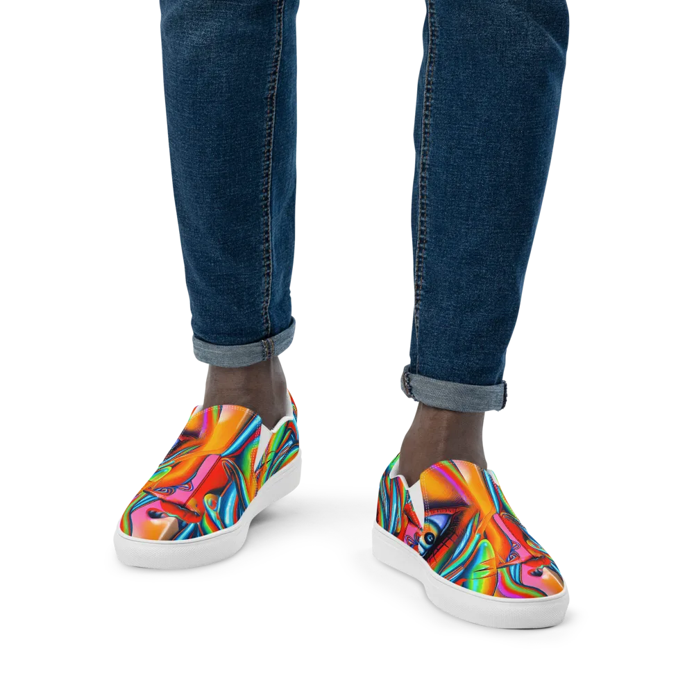 Kaleidovisions on Men's Slip-On Canvas Shoes — Front