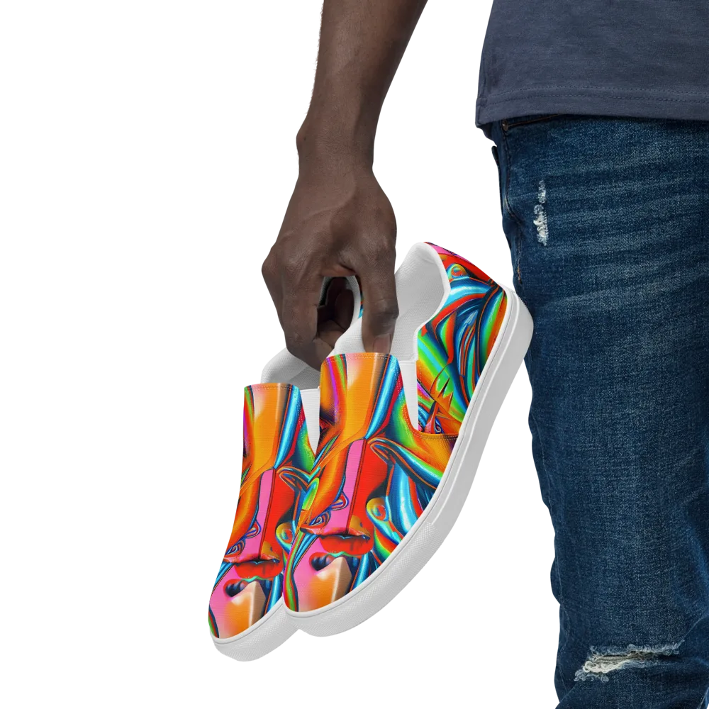 Kaleidovisions on Men's Slip-On Canvas Shoes — Left Front
