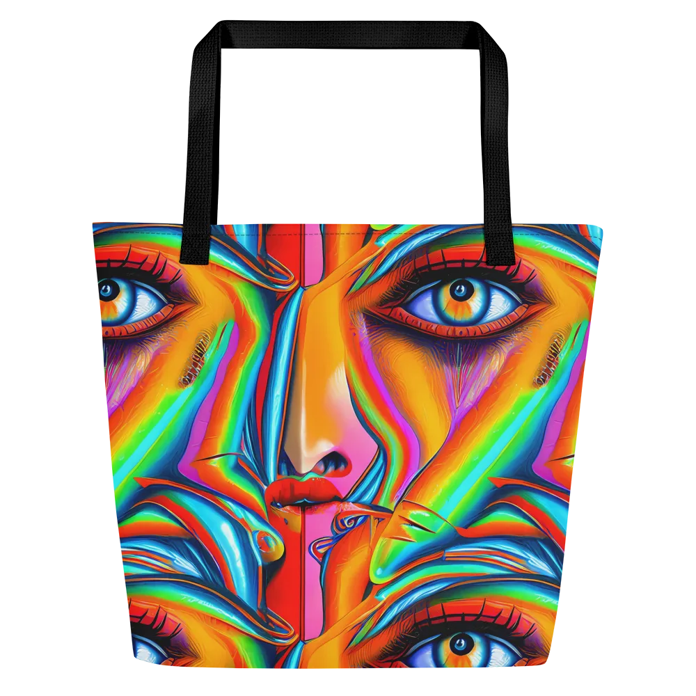 Kaleidovisions on Large Tote Bag W/ Pocket — Front
