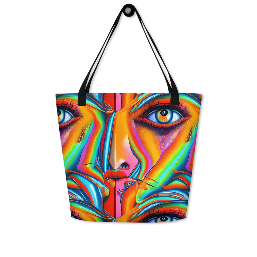 Kaleidovisions on Large Tote Bag W/ Pocket — Front
