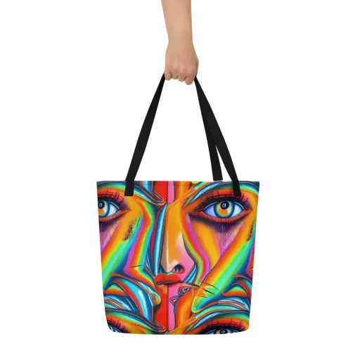 Kaleidovisions on a Large Tote Bag W/ Pocket