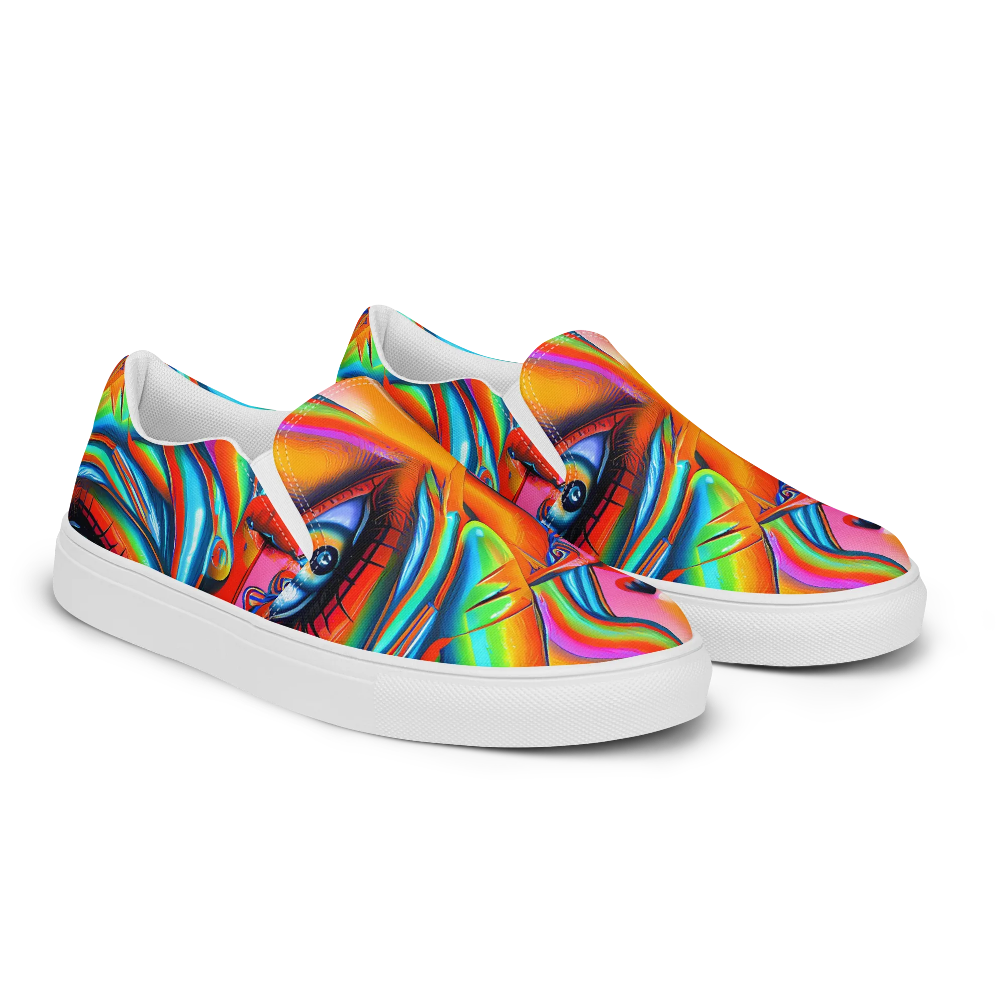 Kaleidovisions on Women's Slip-On Canvas Shoes — Right Front