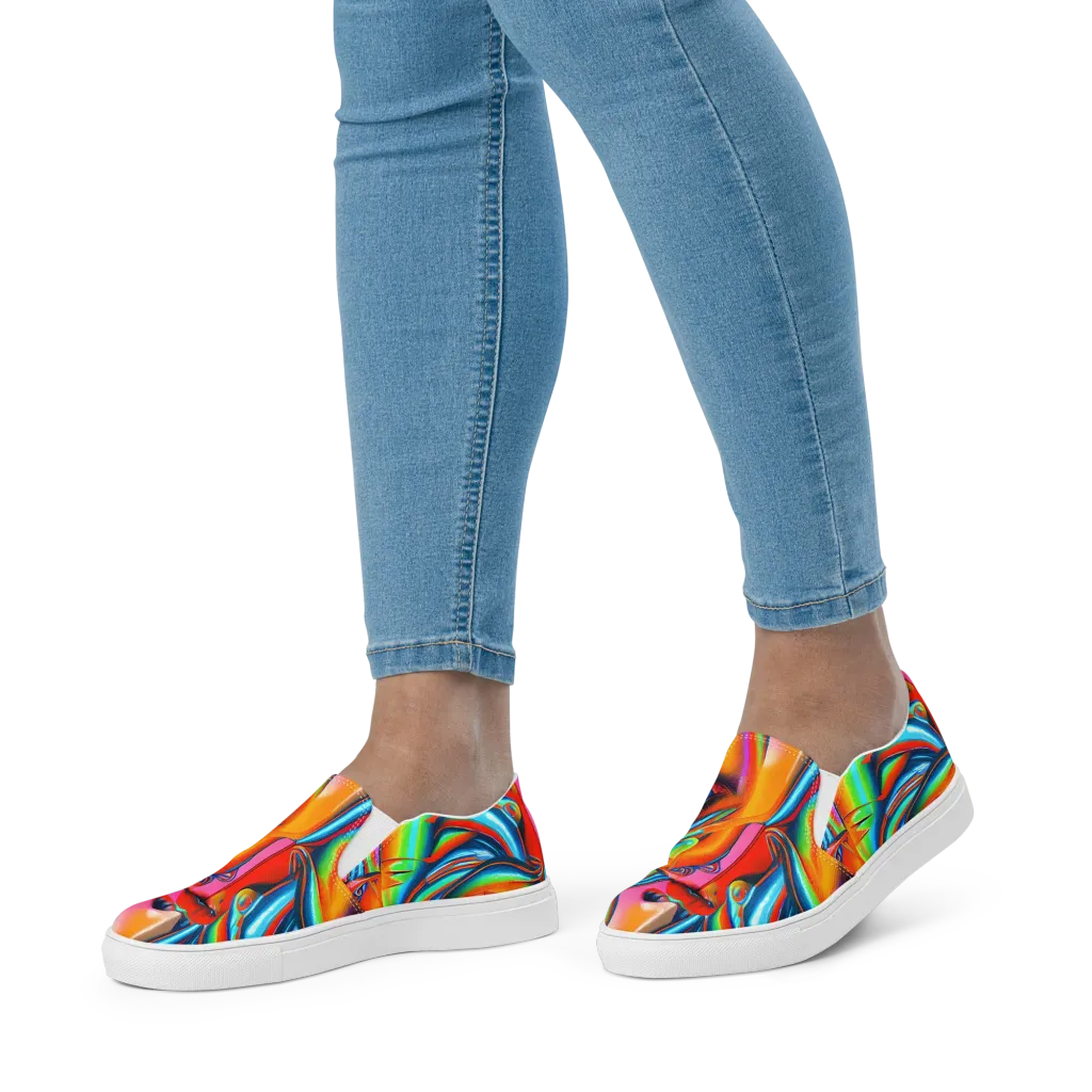 Kaleidovisions on Women's Slip-On Canvas Shoes — Front