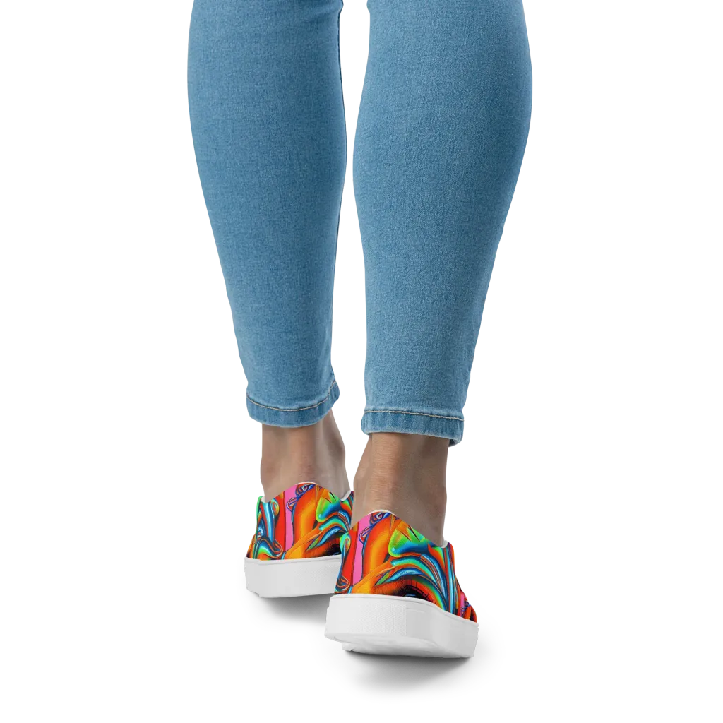 Kaleidovisions on Women's Slip-On Canvas Shoes — Back