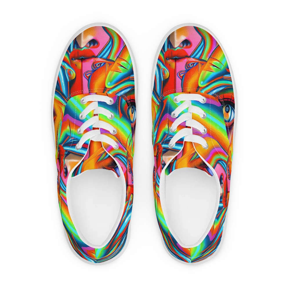 Kaleidovisions on Men's Lace-Up Canvas Shoes — Front