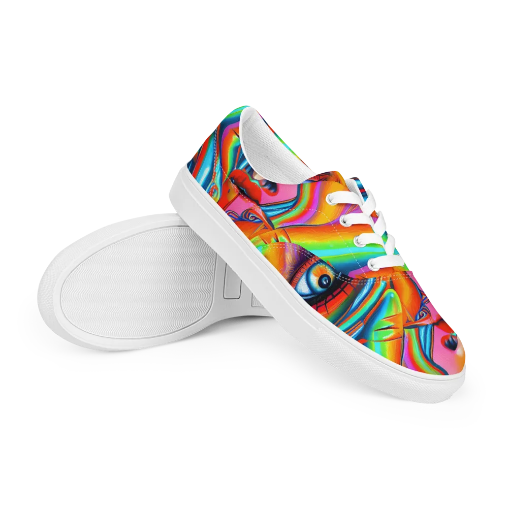 Kaleidovisions on Men's Lace-Up Canvas Shoes — Right Front