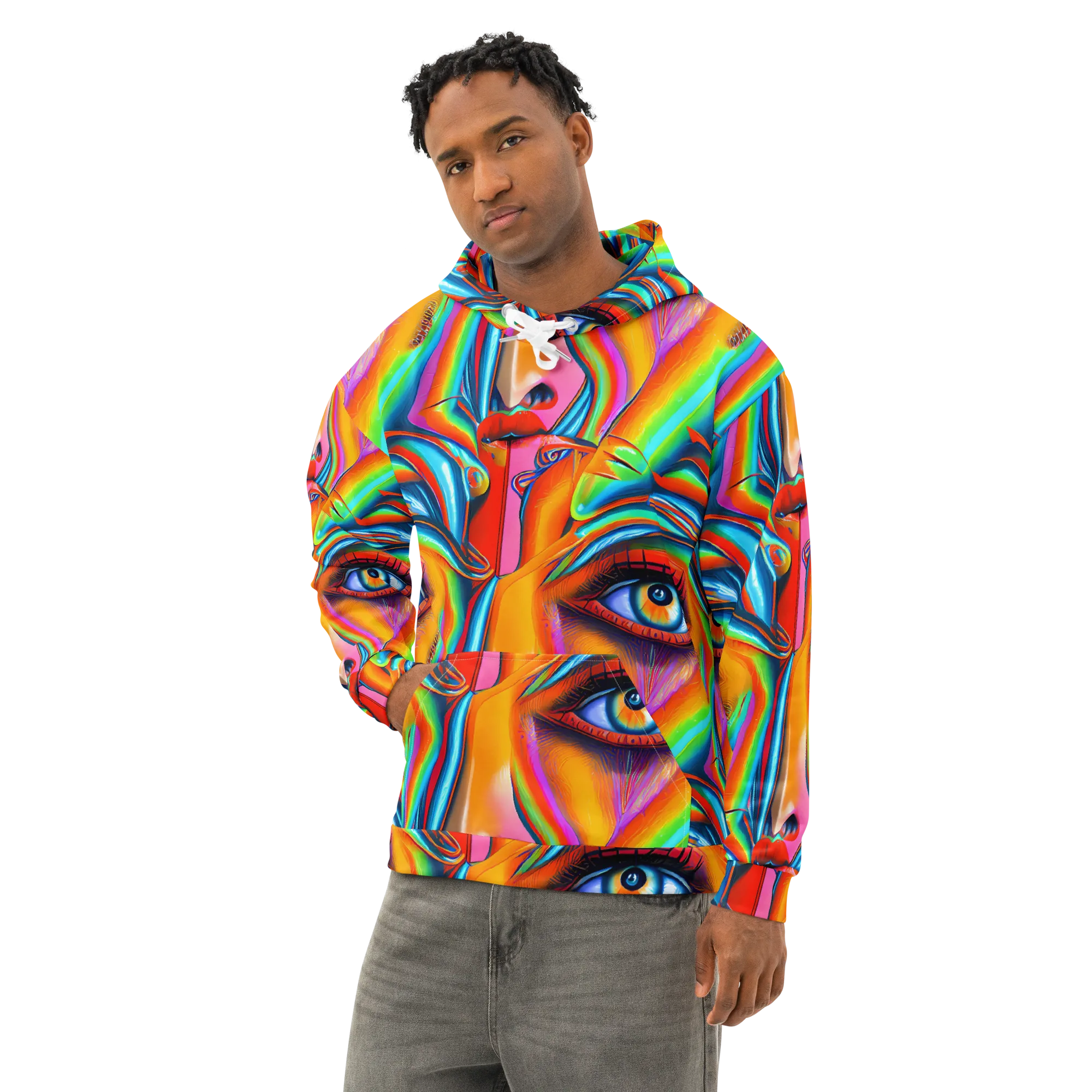 Kaleidovisions on Cotton Hoodie — Left Front