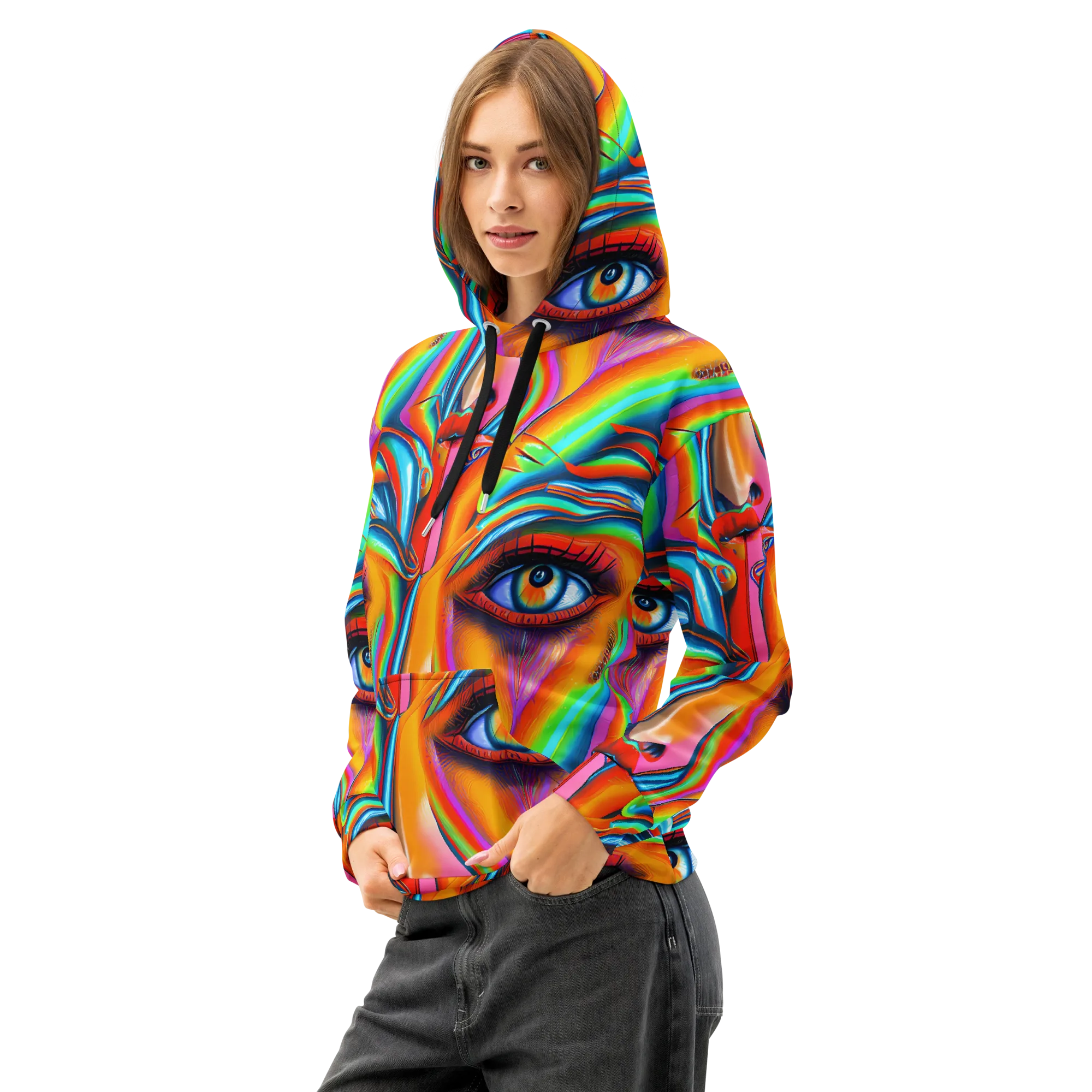 Kaleidovisions on Cotton Hoodie — Left Front