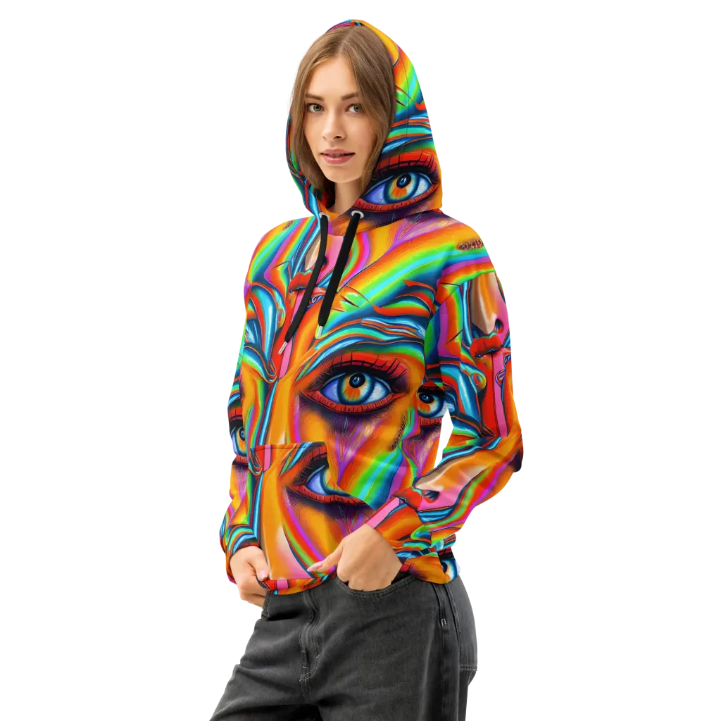 Kaleidovisions on Cotton Hoodie — Left Front