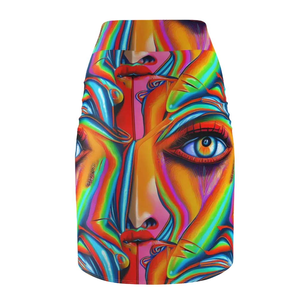 Kaleidovisions on Pencil Skirt — Back