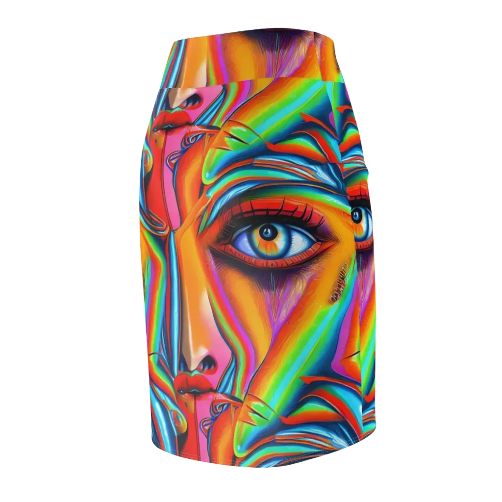 Kaleidovisions on Pencil Skirt — Back Side