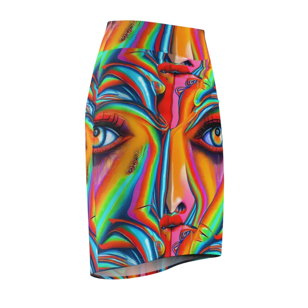 Kaleidovisions on Pencil Skirt — Front Side