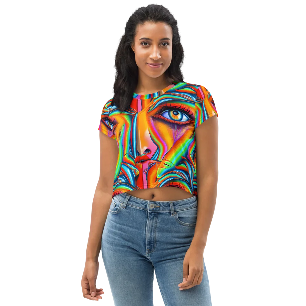 Kaleidovisions on Crop Tee — Front
