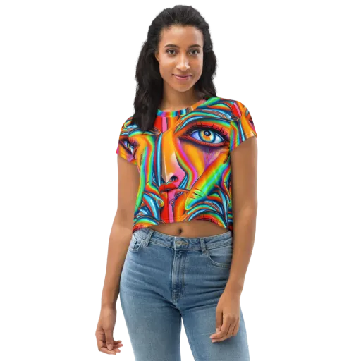 Kaleidovisions on a Crop Tee