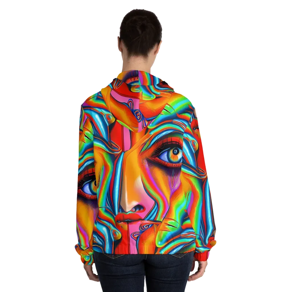 Kaleidovisions on Women's Full-Zip Hoodie — Back On Person