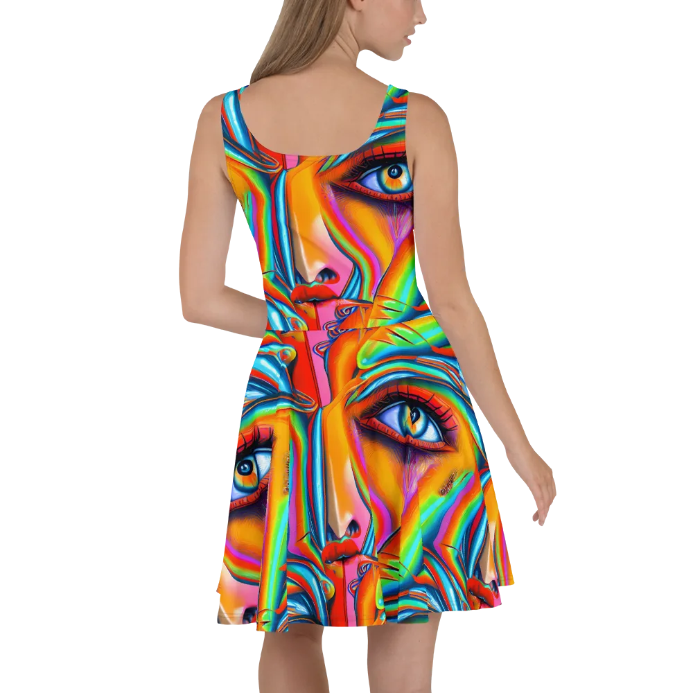 Kaleidovisions on Skater Dress — Back