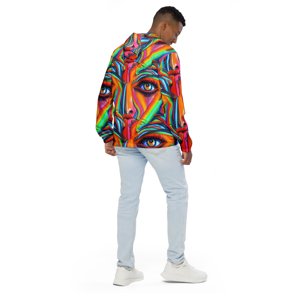 Kaleidovisions on Men's Windbreaker — Back