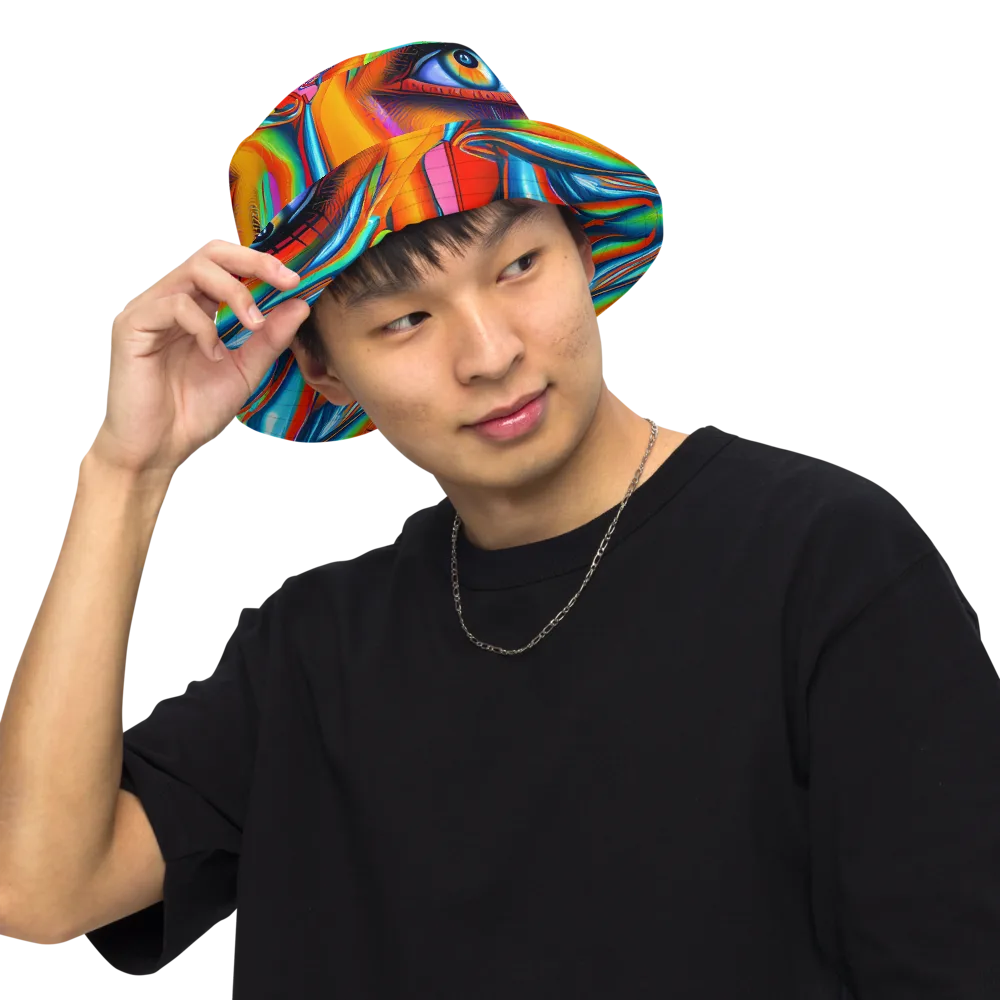 Kaleidovisions on Reversible Bucket Hat — Front Inside