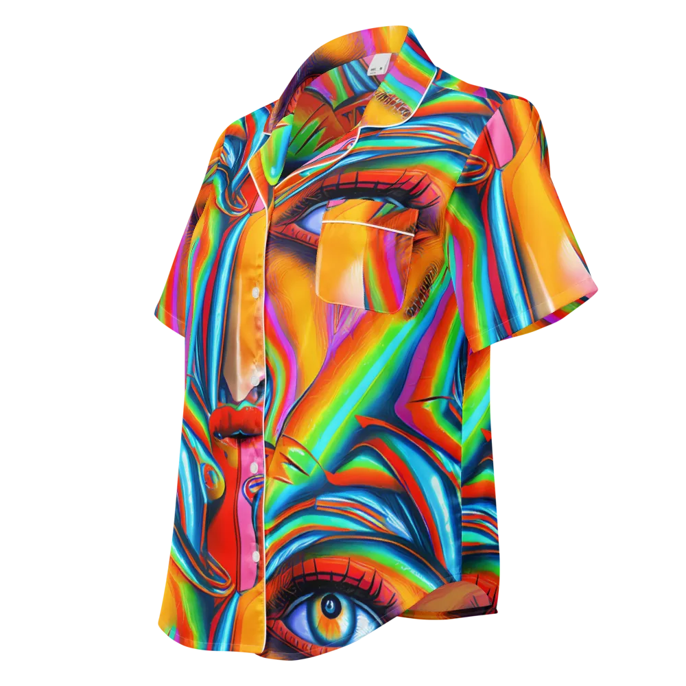 Kaleidovisions on Women's Short Sleeve Pajama Top — Left Front