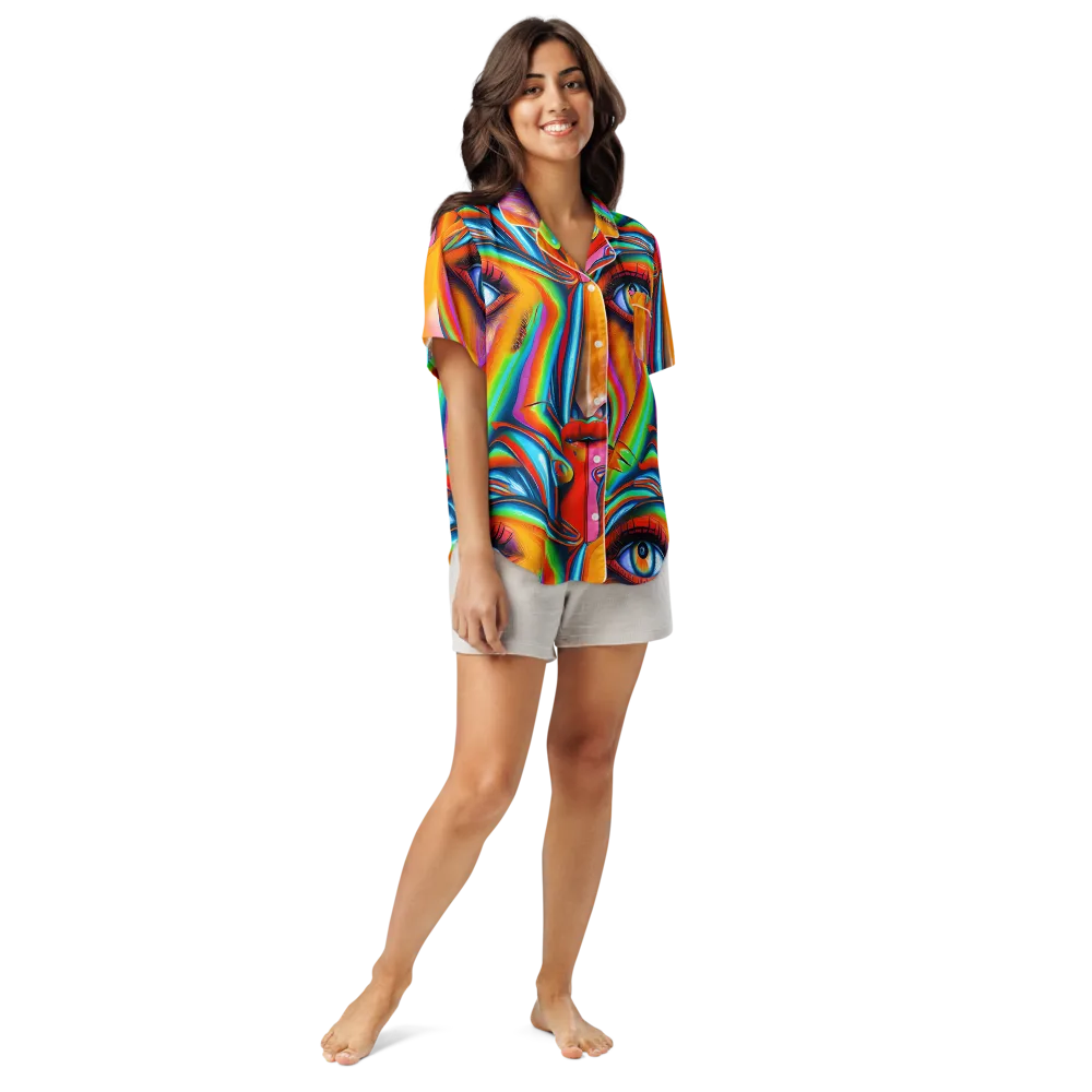 Kaleidovisions on Women's Short Sleeve Pajama Top — Front
