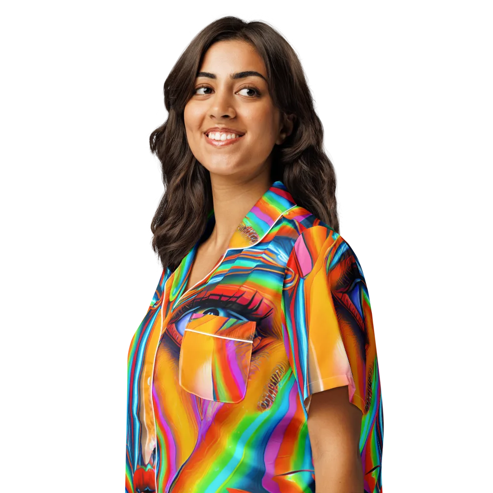 Kaleidovisions on Women's Short Sleeve Pajama Top — Left Front