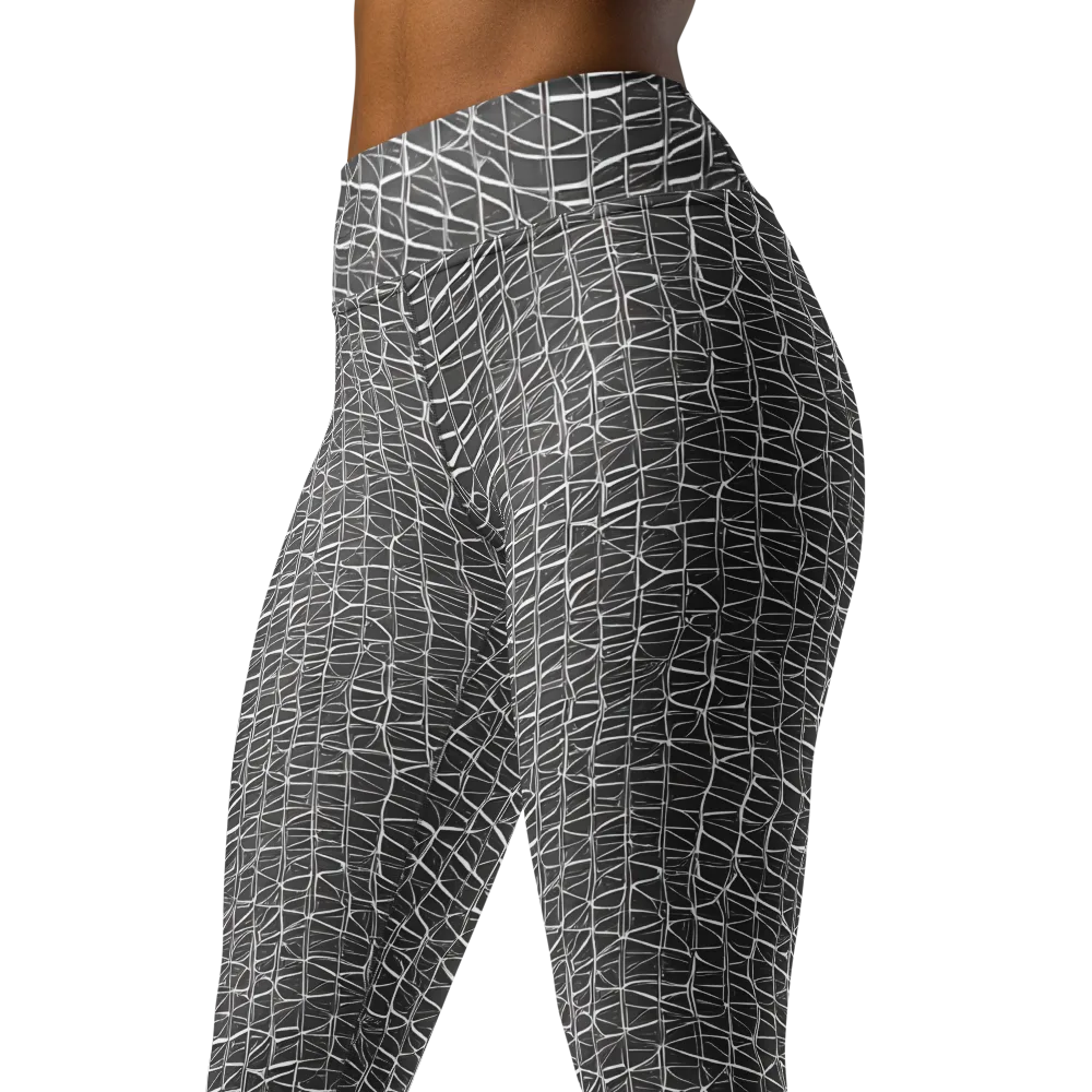 Nautical Network on Yoga Leggings — Left Front