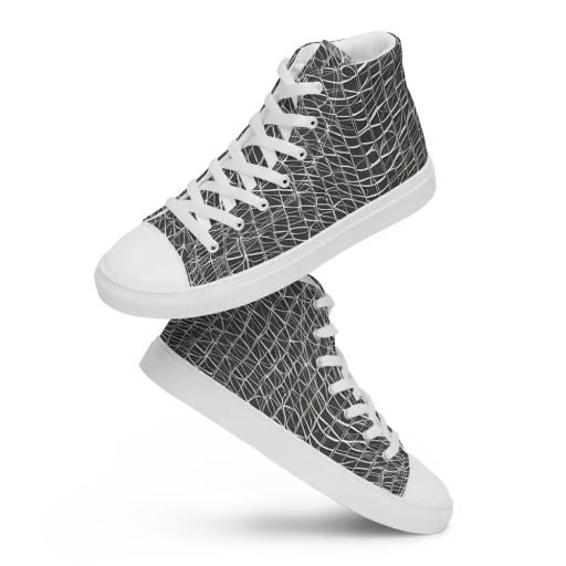 Nautical Network on a Men's High Top Canvas Shoes