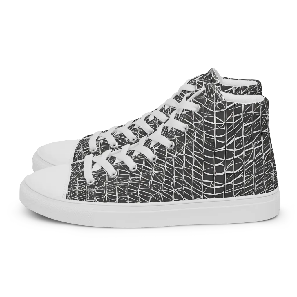 Nautical Network on Women's High Top Canvas Shoes — Left