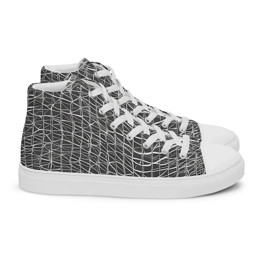 Nautical Network on Women's High Top Canvas Shoes — Right