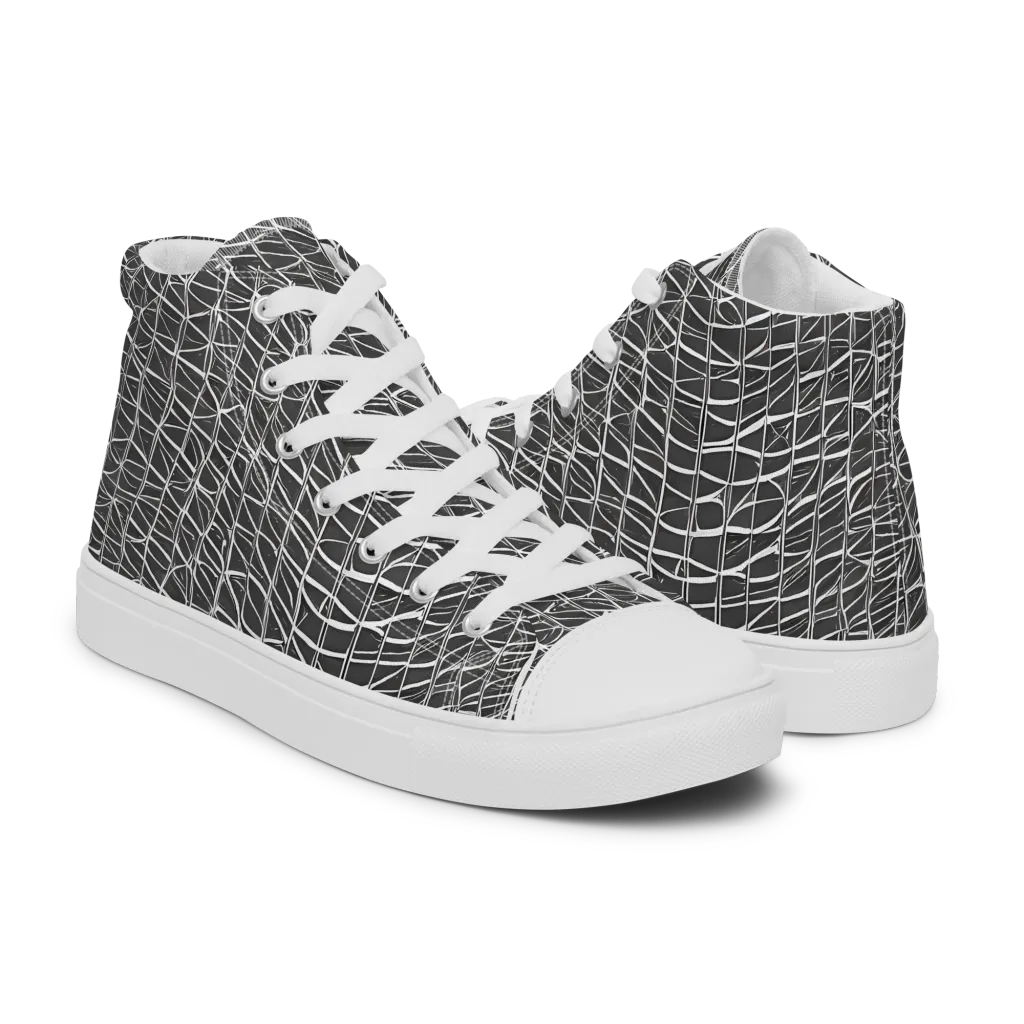 Nautical Network on Women's High Top Canvas Shoes — Right