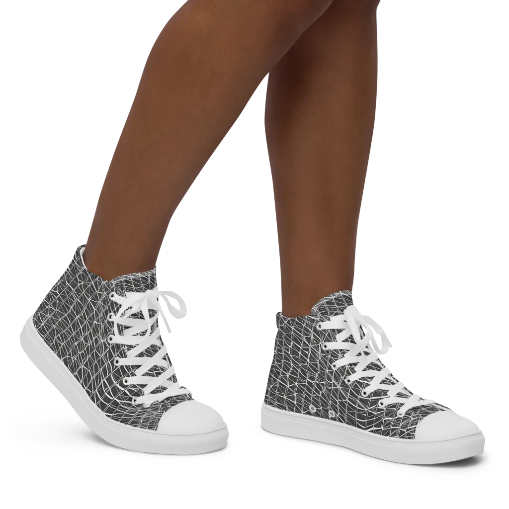 Nautical Network on Women's High Top Canvas Shoes — Right