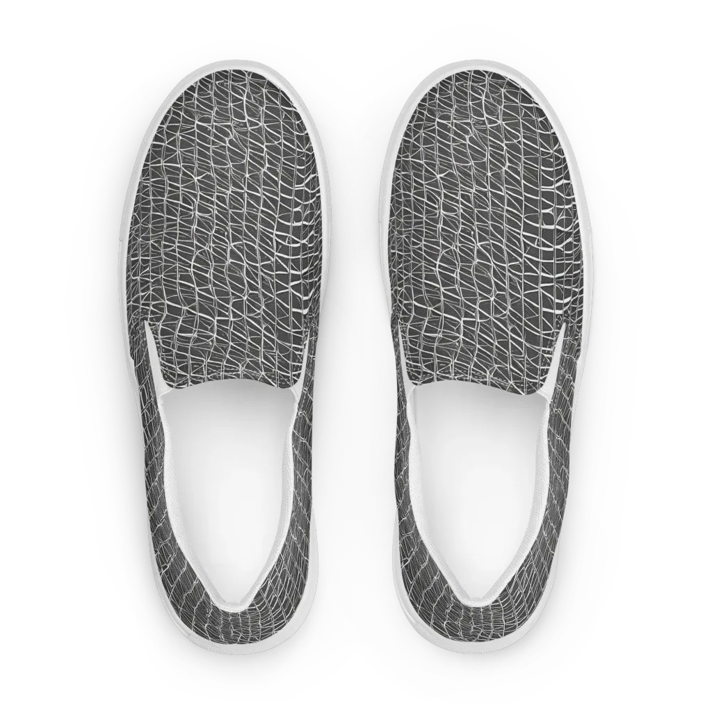 Nautical Network on Men's Slip-On Canvas Shoes — Front