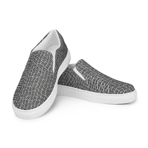 Nautical Network on a Men's Slip-On Canvas Shoes