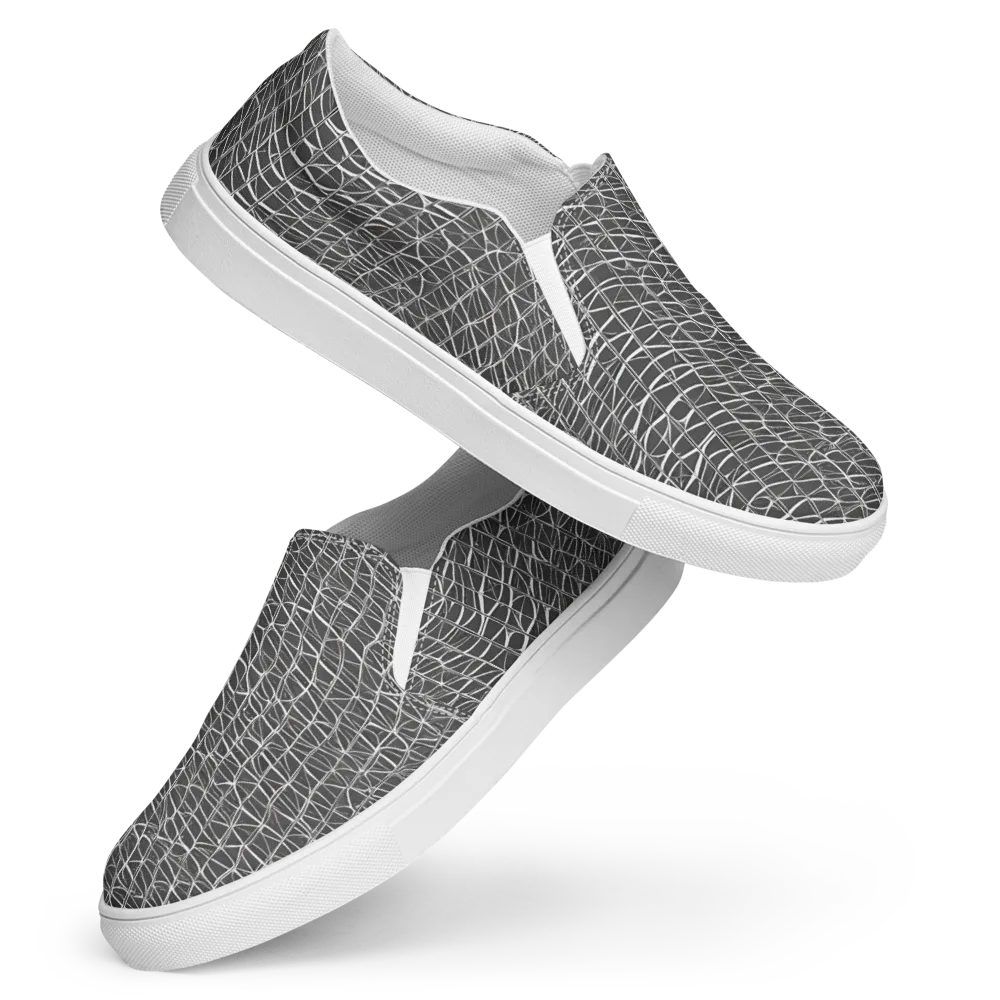 Nautical Network on Women's Slip-On Canvas Shoes — Front