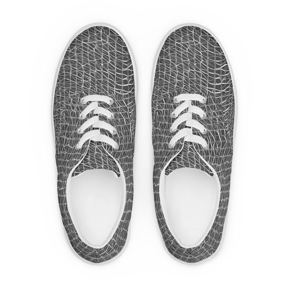 Nautical Network on Men's Lace-Up Canvas Shoes — Front