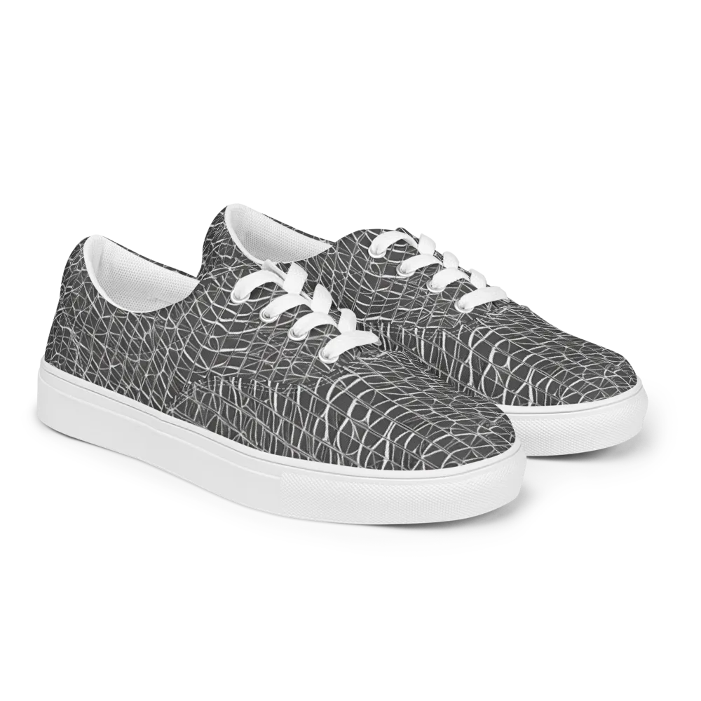 Nautical Network on Men's Lace-Up Canvas Shoes — Right Front