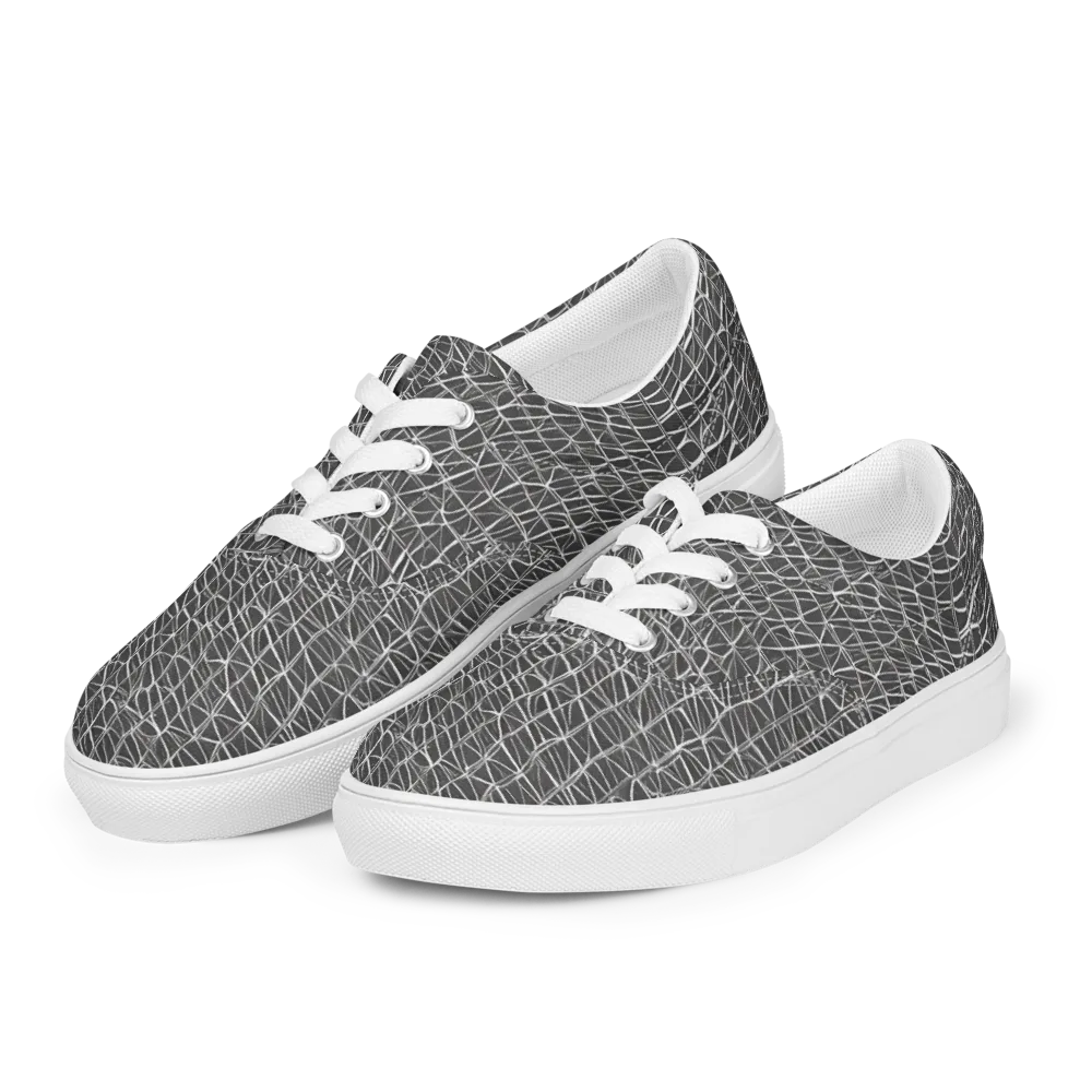 Nautical Network on Men's Lace-Up Canvas Shoes — Left Front