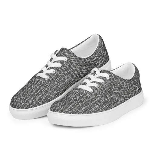 Nautical Network on a Men's Lace-Up Canvas Shoes