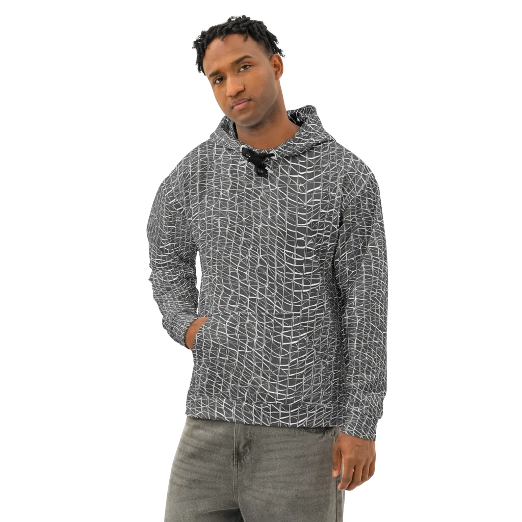 Nautical Network on Cotton Hoodie — Left Front