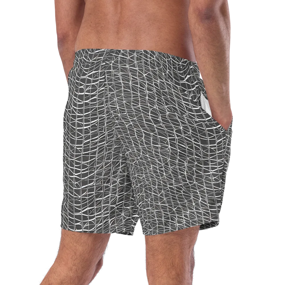 Nautical Network on Swim Trunks — Right Back