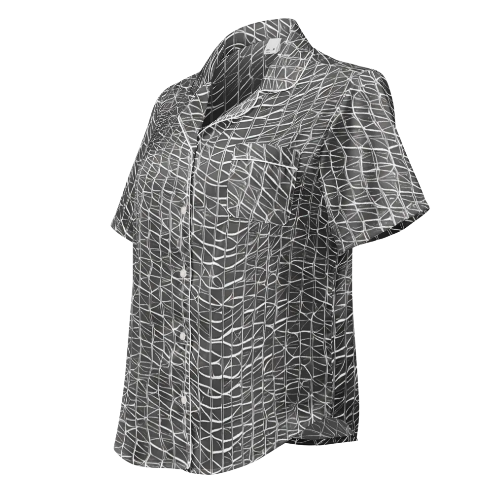 Nautical Network on Women's Short Sleeve Pajama Top — Left Front