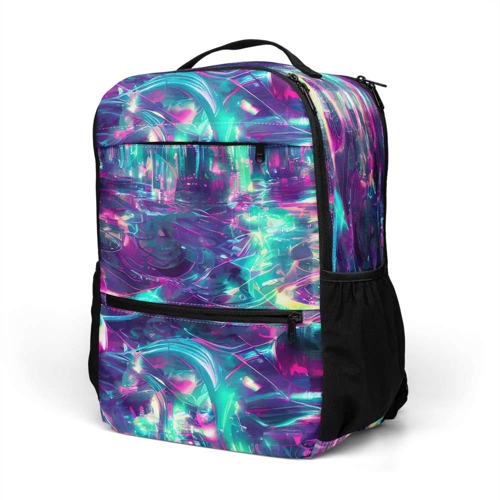 Synthwave Surge on Utility Backpack — Left Front