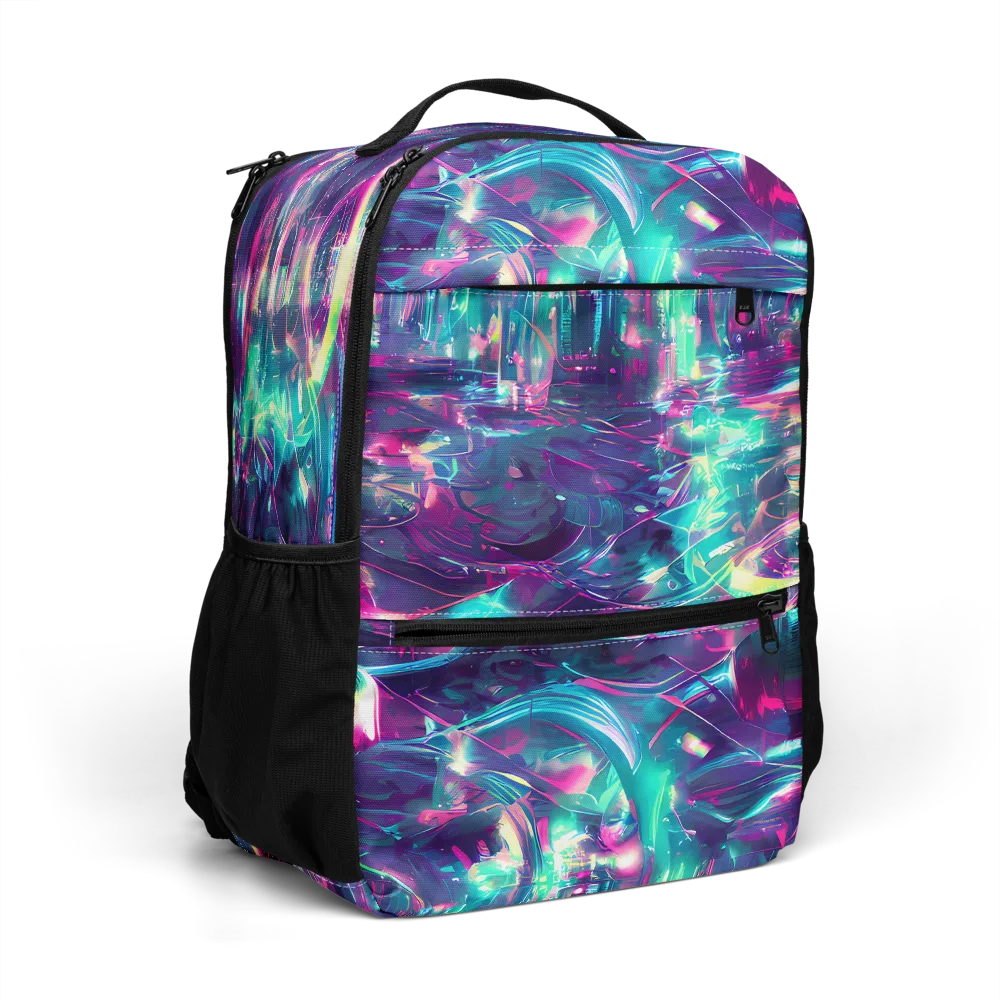Synthwave Surge on Utility Backpack — Right Front