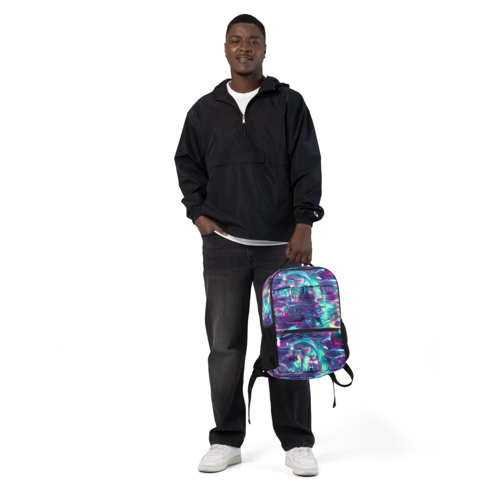 Synthwave Surge on Utility Backpack — Front
