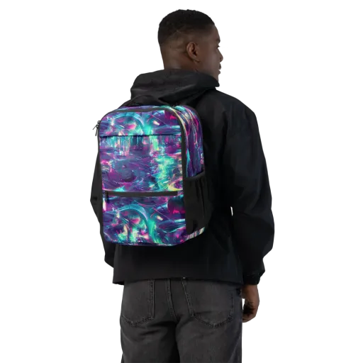 Synthwave Surge on a Utility Backpack