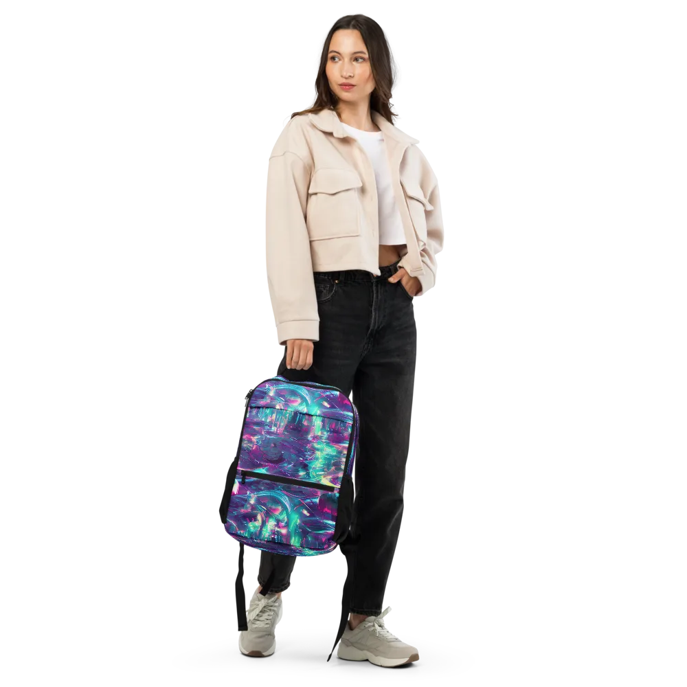 Synthwave Surge on Utility Backpack — Front