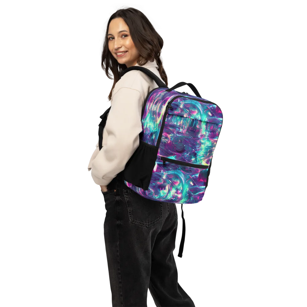 Synthwave Surge on Utility Backpack — Back